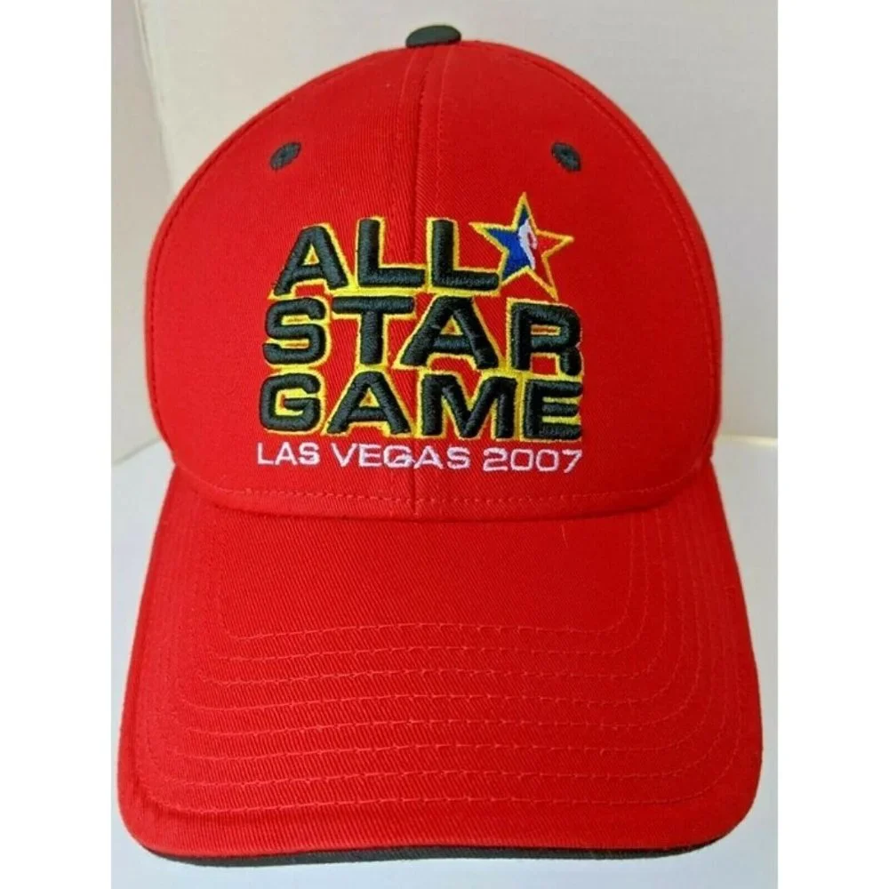 NBA All Star Game Las Vegas 2007 Adidas Red Ball Cap Basketball Souvenir Hat NEW